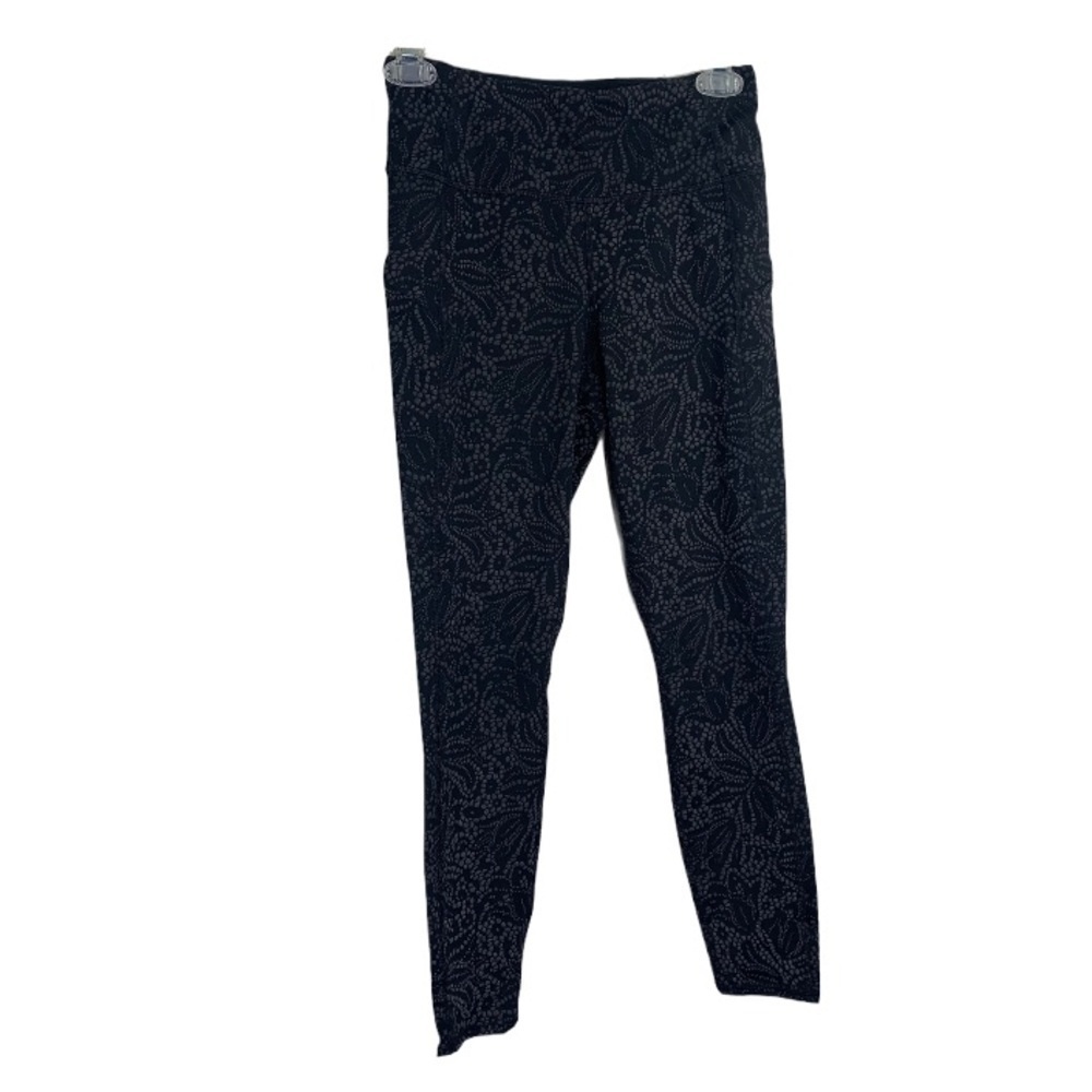 Athleta Black Leggings Geometric/Floral Size XS